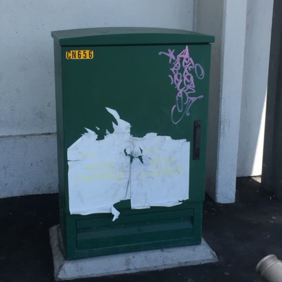 The photograph attached to this graffiti report