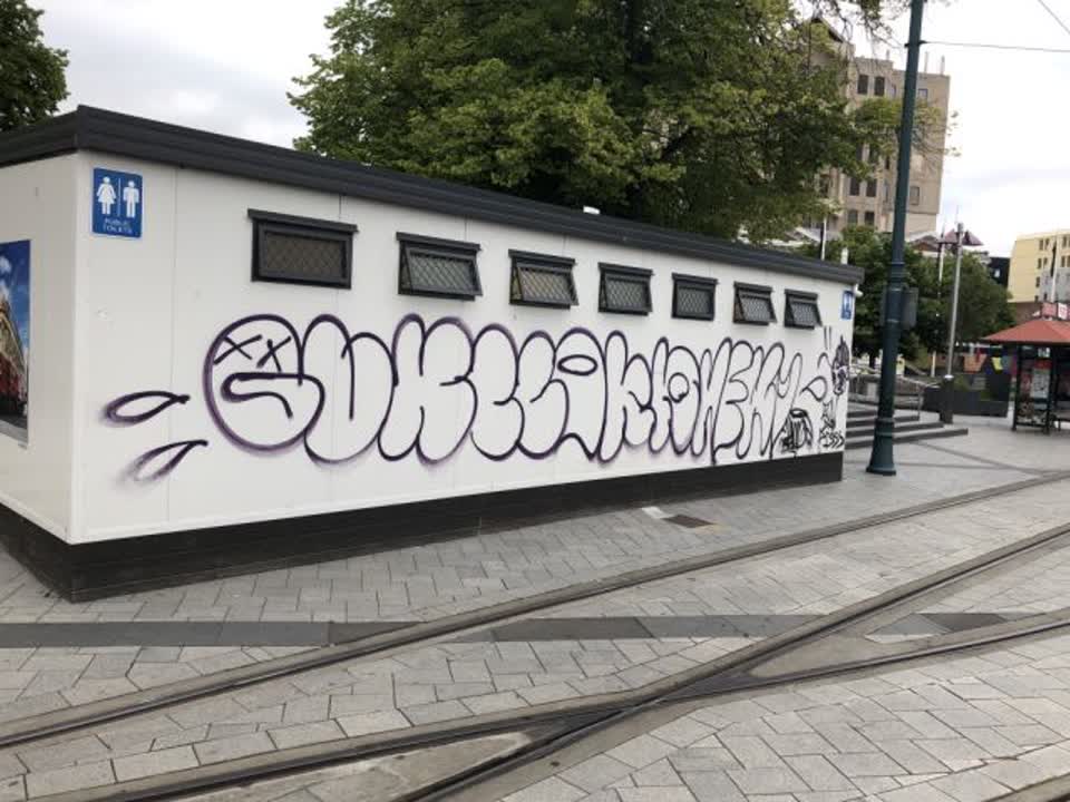 The photograph attached to this graffiti report