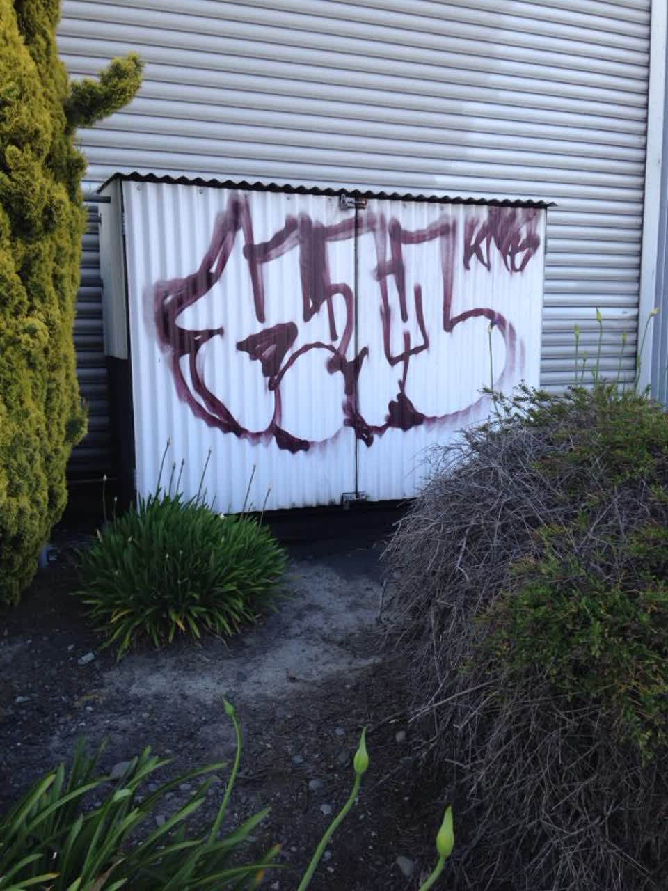 The photograph attached to this graffiti report