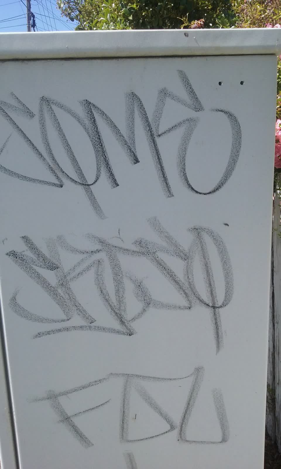 The photograph attached to this graffiti report