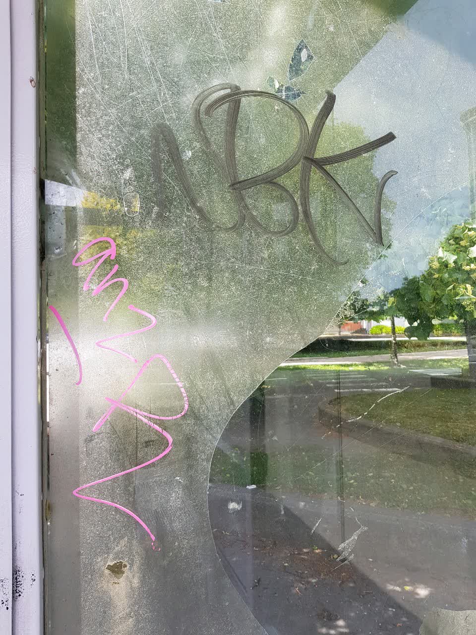 The photograph attached to this graffiti report
