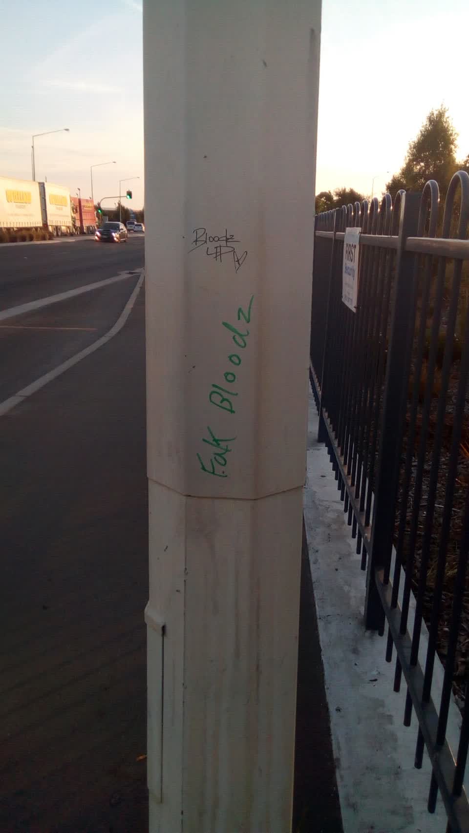 The photograph attached to this graffiti report
