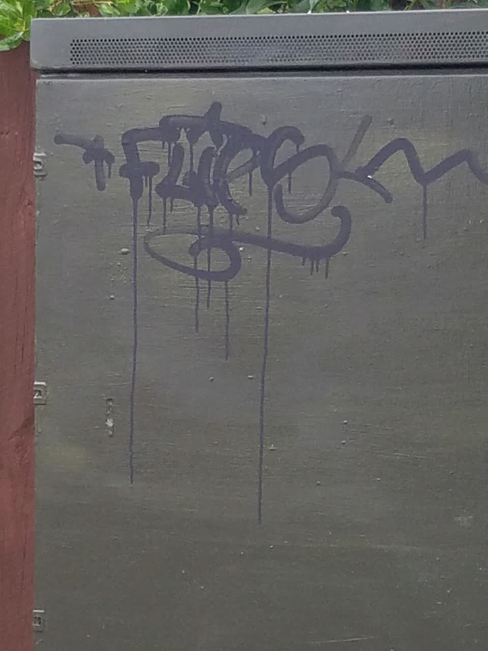 The photograph attached to this graffiti report