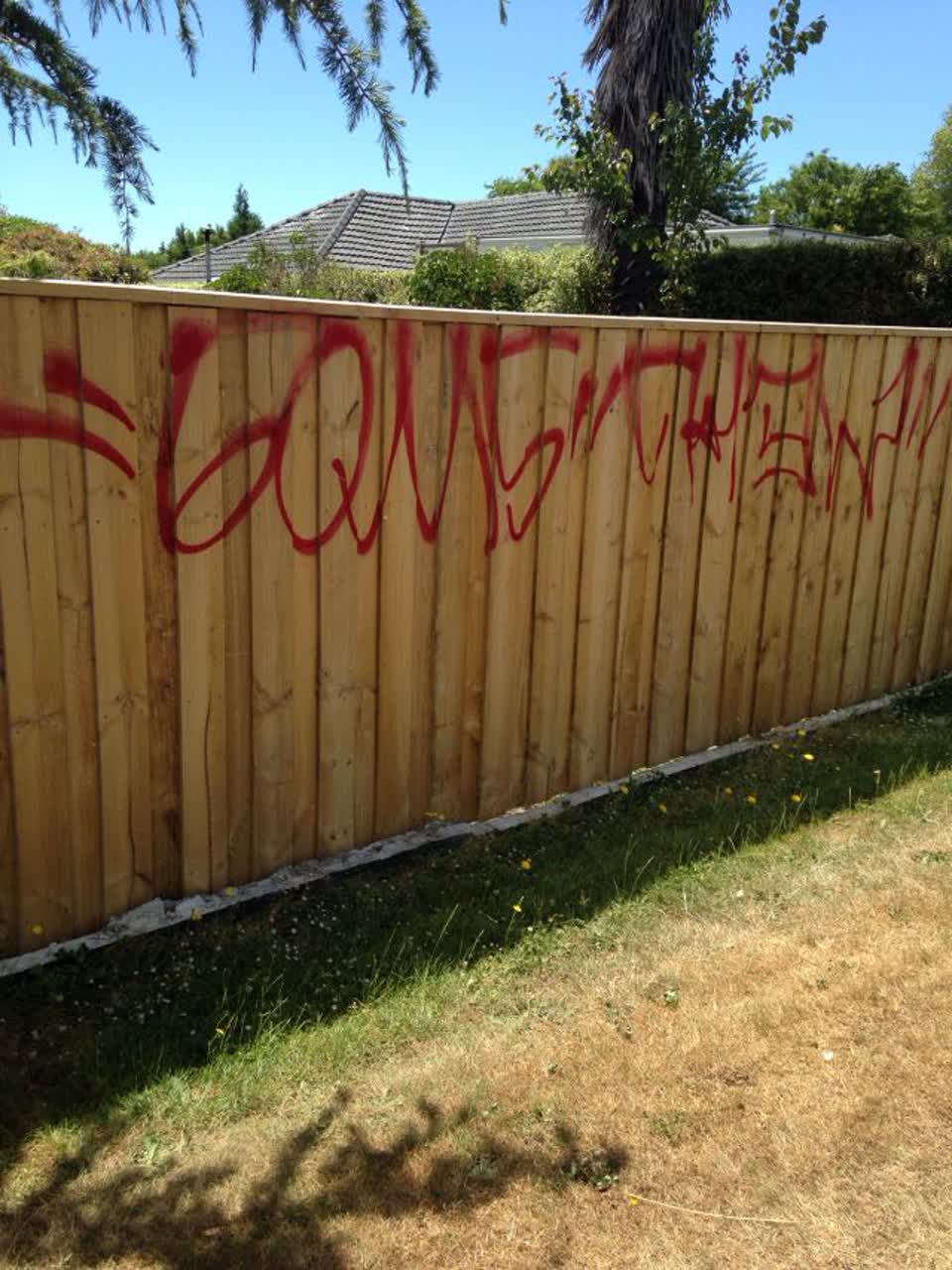 The photograph attached to this graffiti report