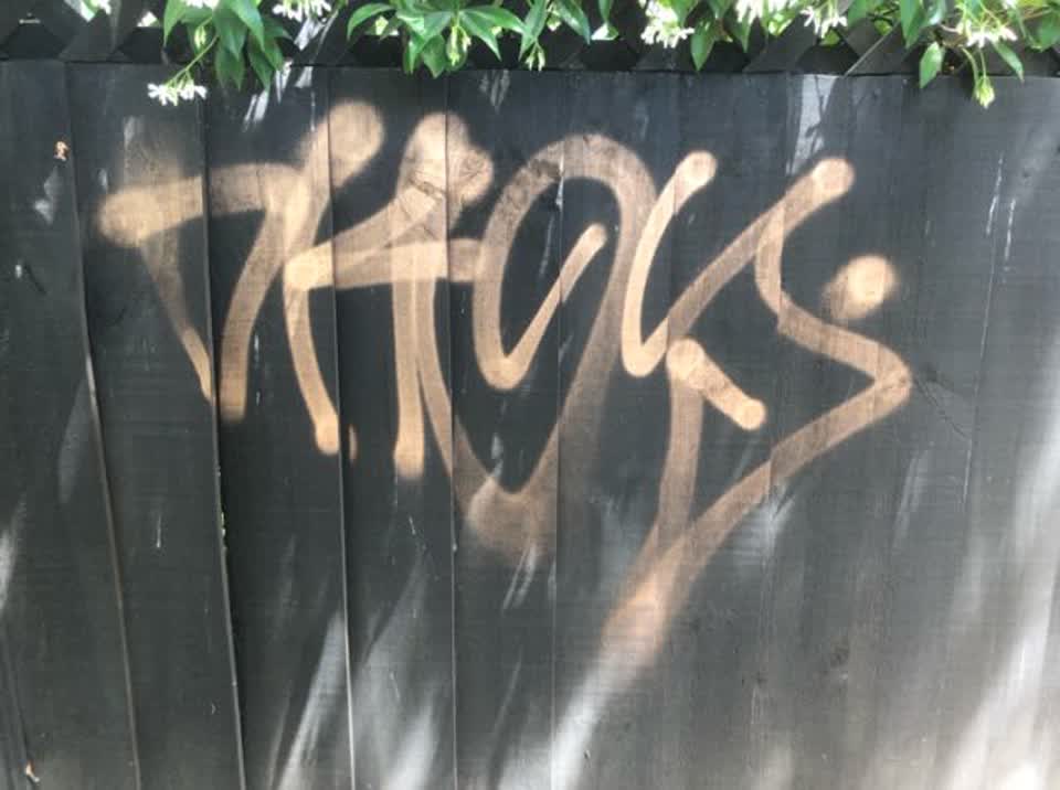 The photograph attached to this graffiti report