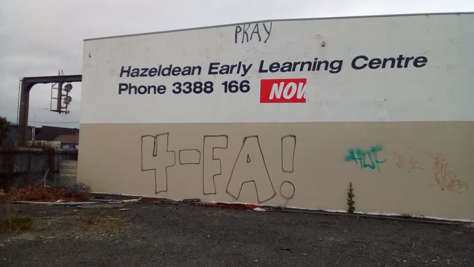 The photograph attached to this graffiti report
