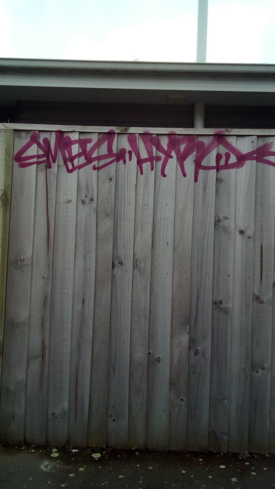 The photograph attached to this graffiti report