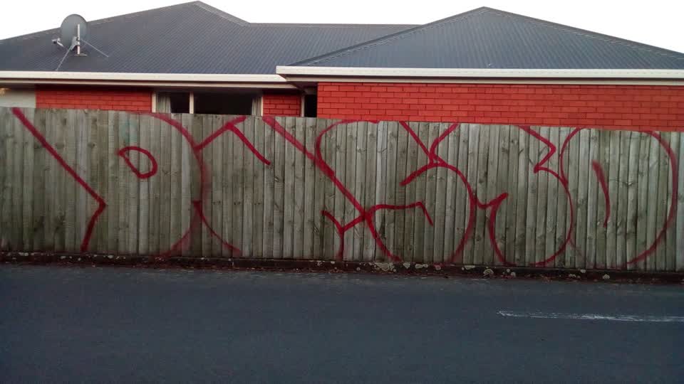 The photograph attached to this graffiti report