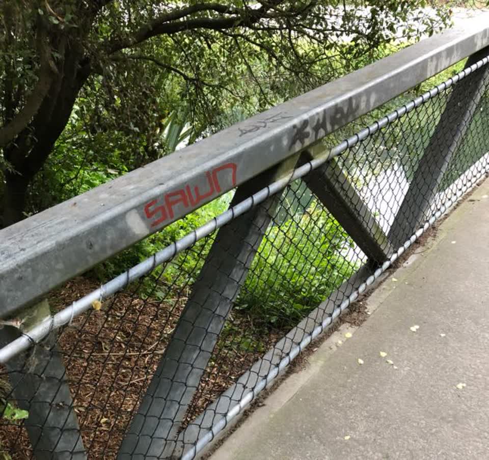 The photograph attached to this graffiti report