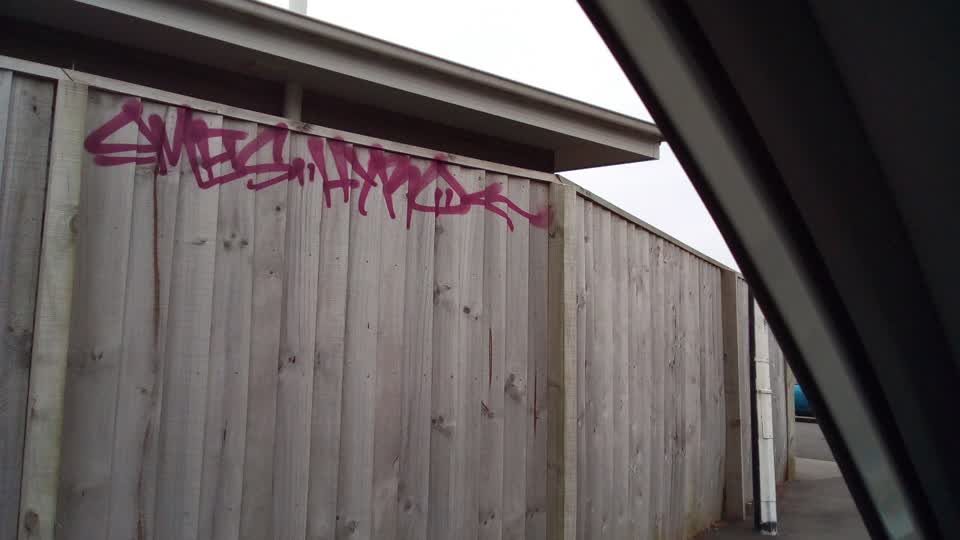 The photograph attached to this graffiti report