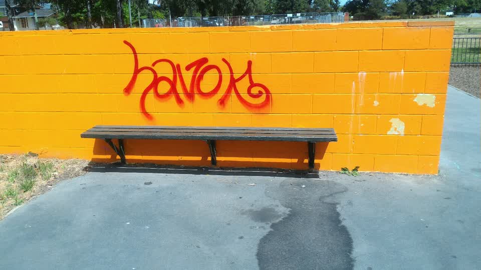 The photograph attached to this graffiti report