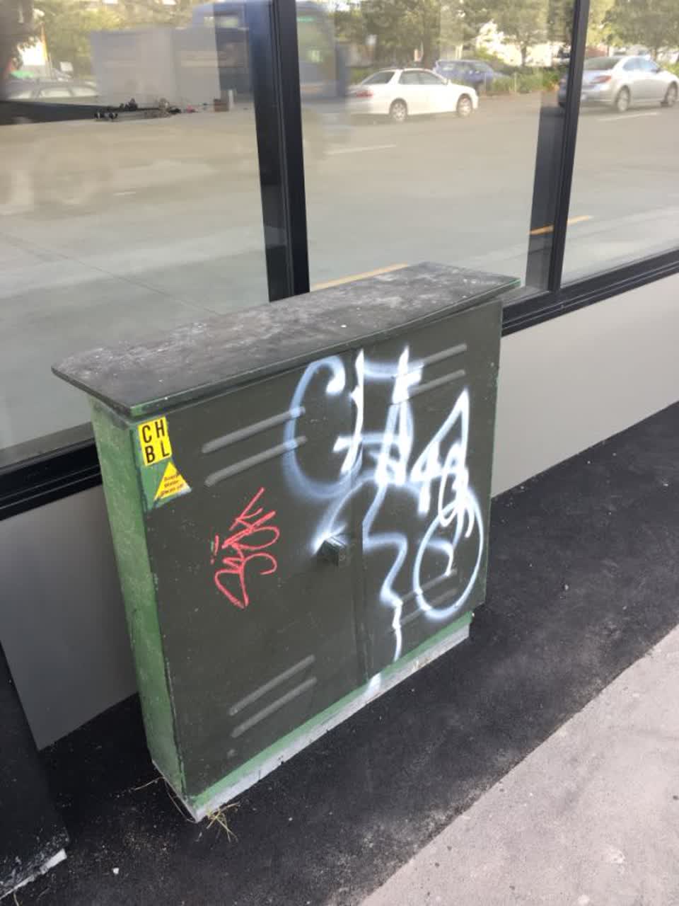 The photograph attached to this graffiti report