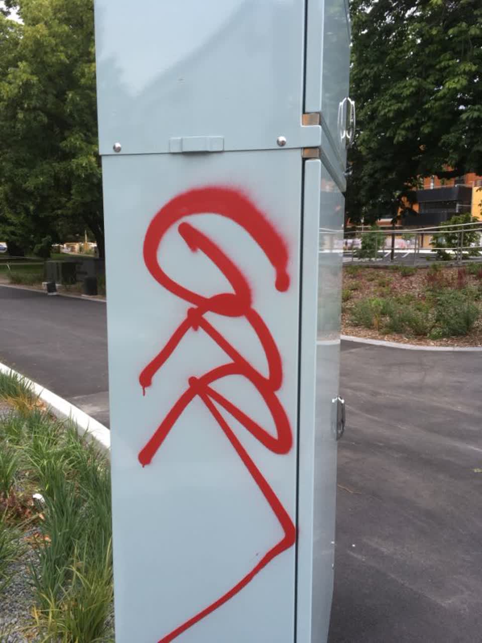 The photograph attached to this graffiti report