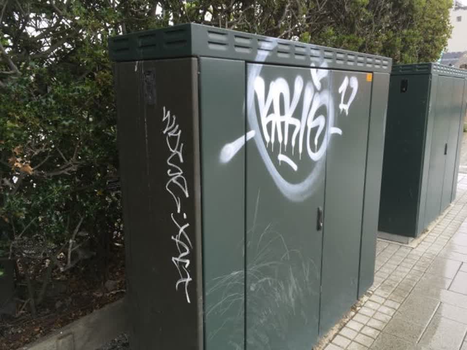 The photograph attached to this graffiti report
