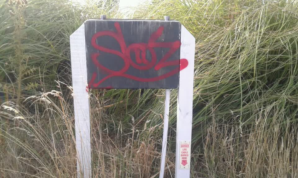 The photograph attached to this graffiti report