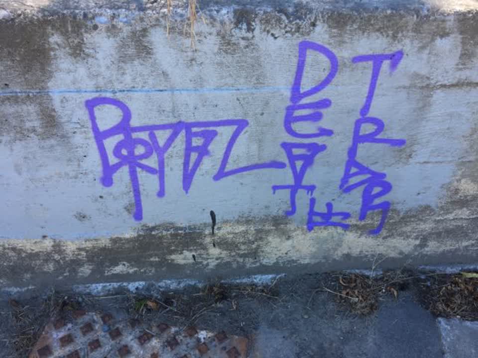 The photograph attached to this graffiti report