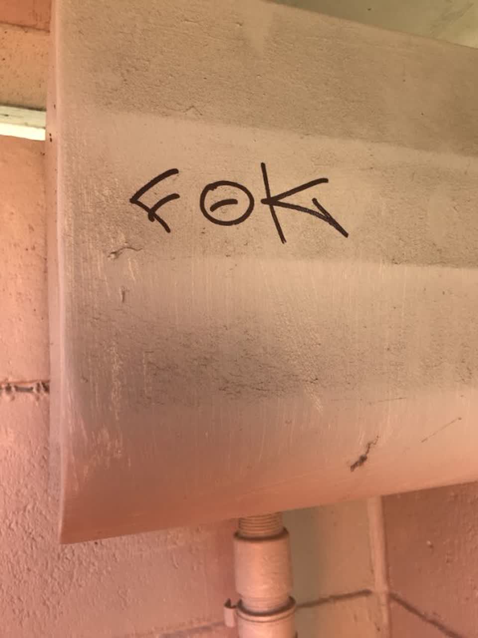 The photograph attached to this graffiti report