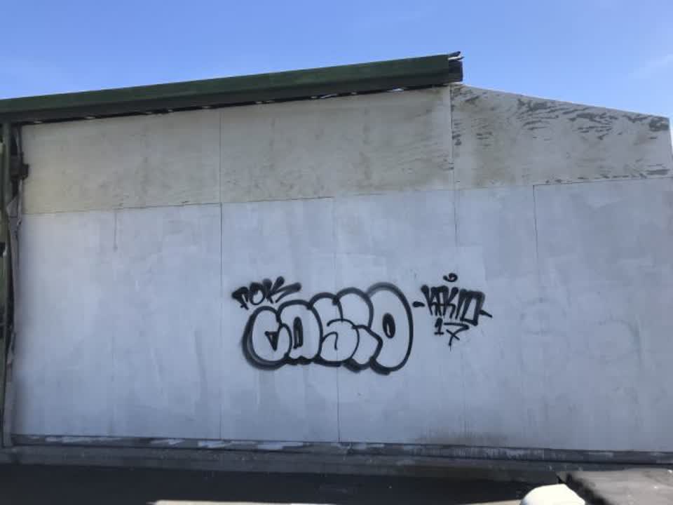 The photograph attached to this graffiti report