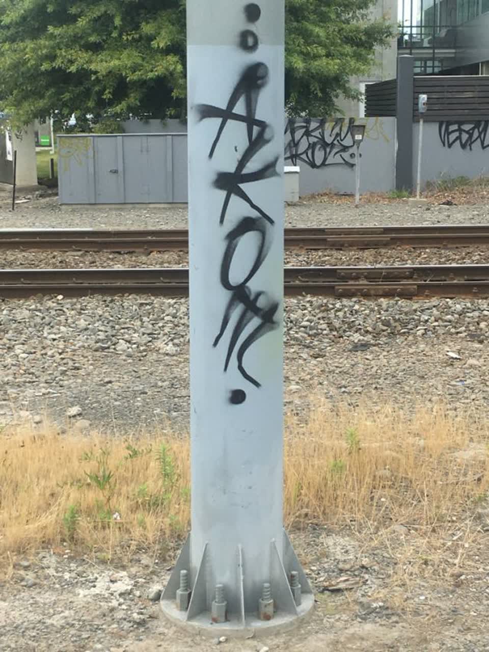 The photograph attached to this graffiti report