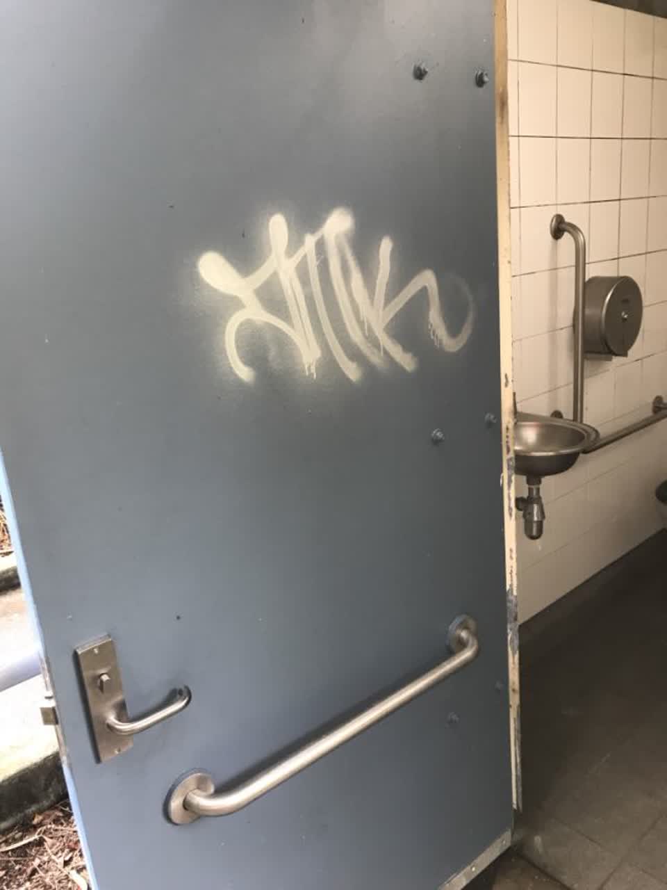 The photograph attached to this graffiti report