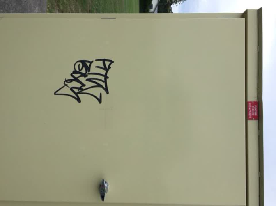 The photograph attached to this graffiti report