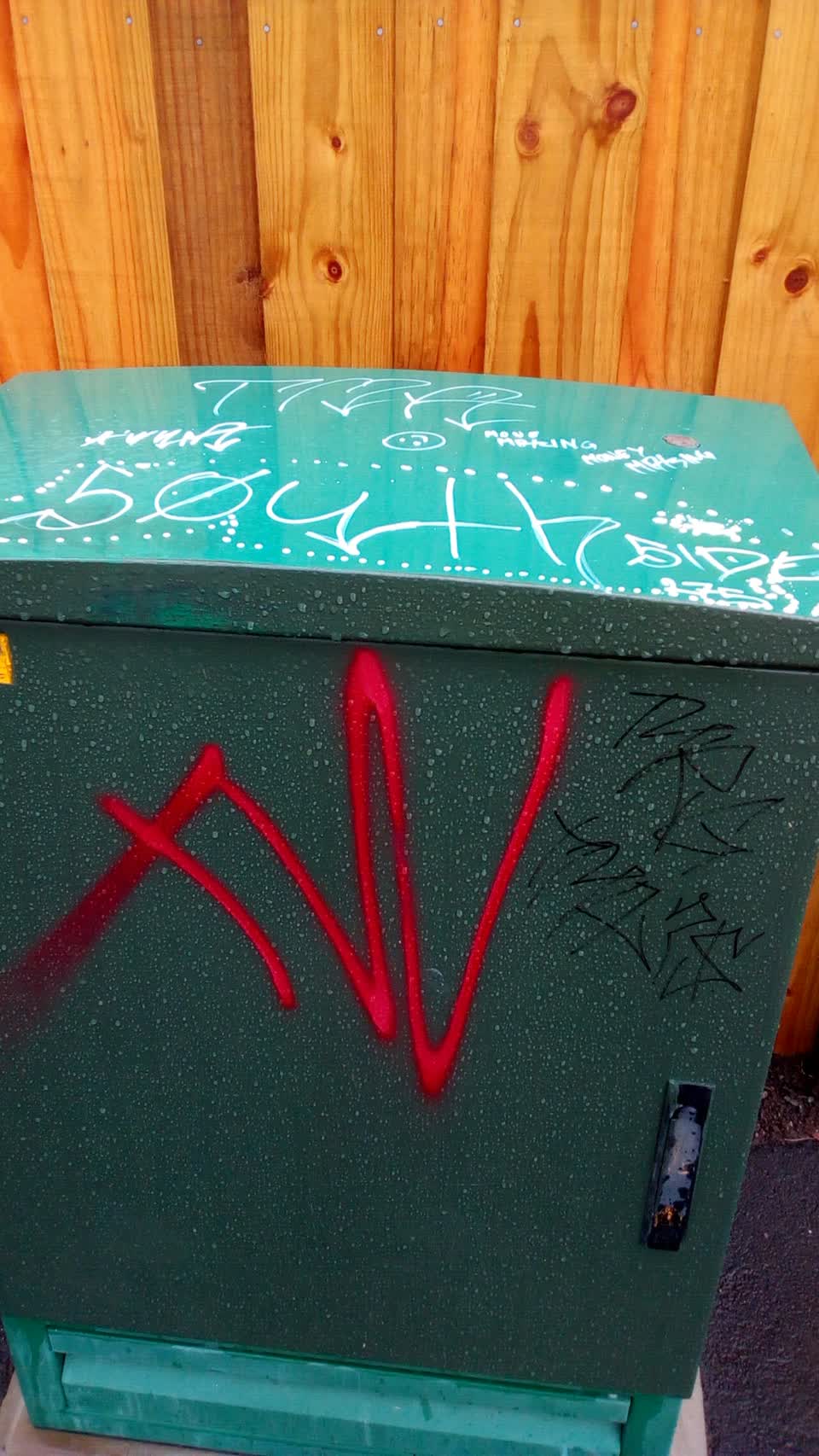 The photograph attached to this graffiti report