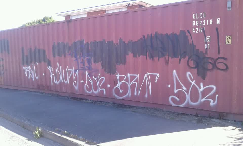 The photograph attached to this graffiti report