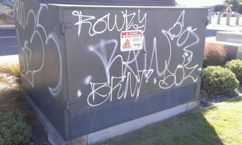 The photograph attached to this graffiti report