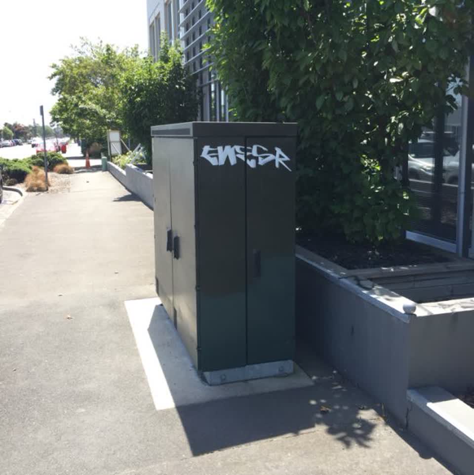 The photograph attached to this graffiti report