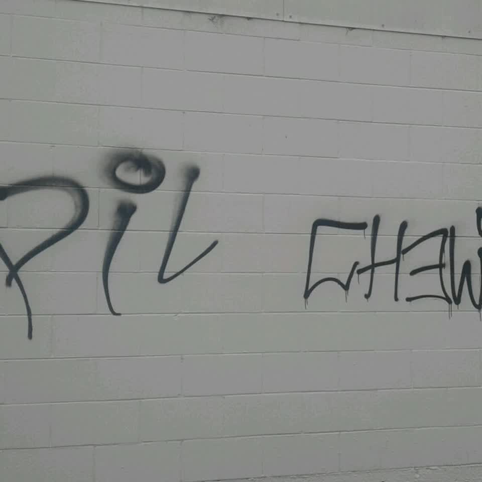 The photograph attached to this graffiti report