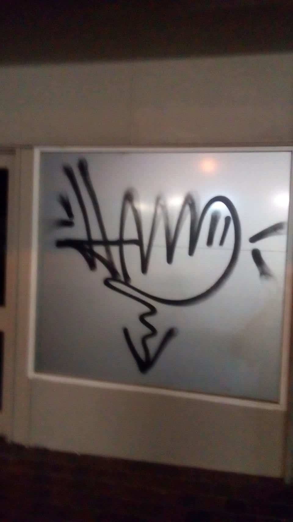 The photograph attached to this graffiti report