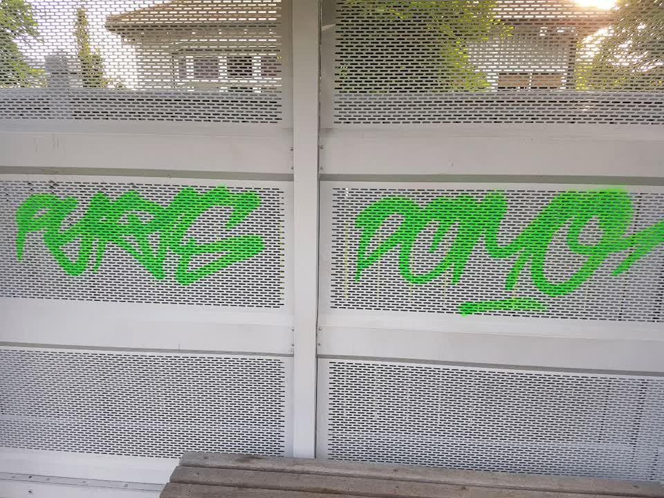 The photograph attached to this graffiti report