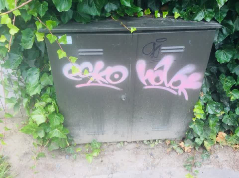 The photograph attached to this graffiti report