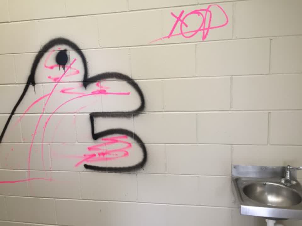 The photograph attached to this graffiti report