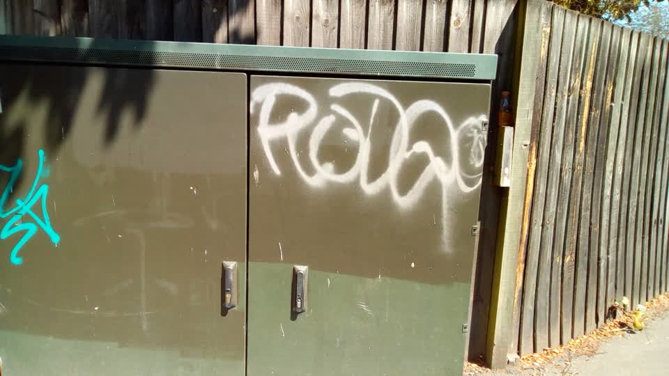 The photograph attached to this graffiti report
