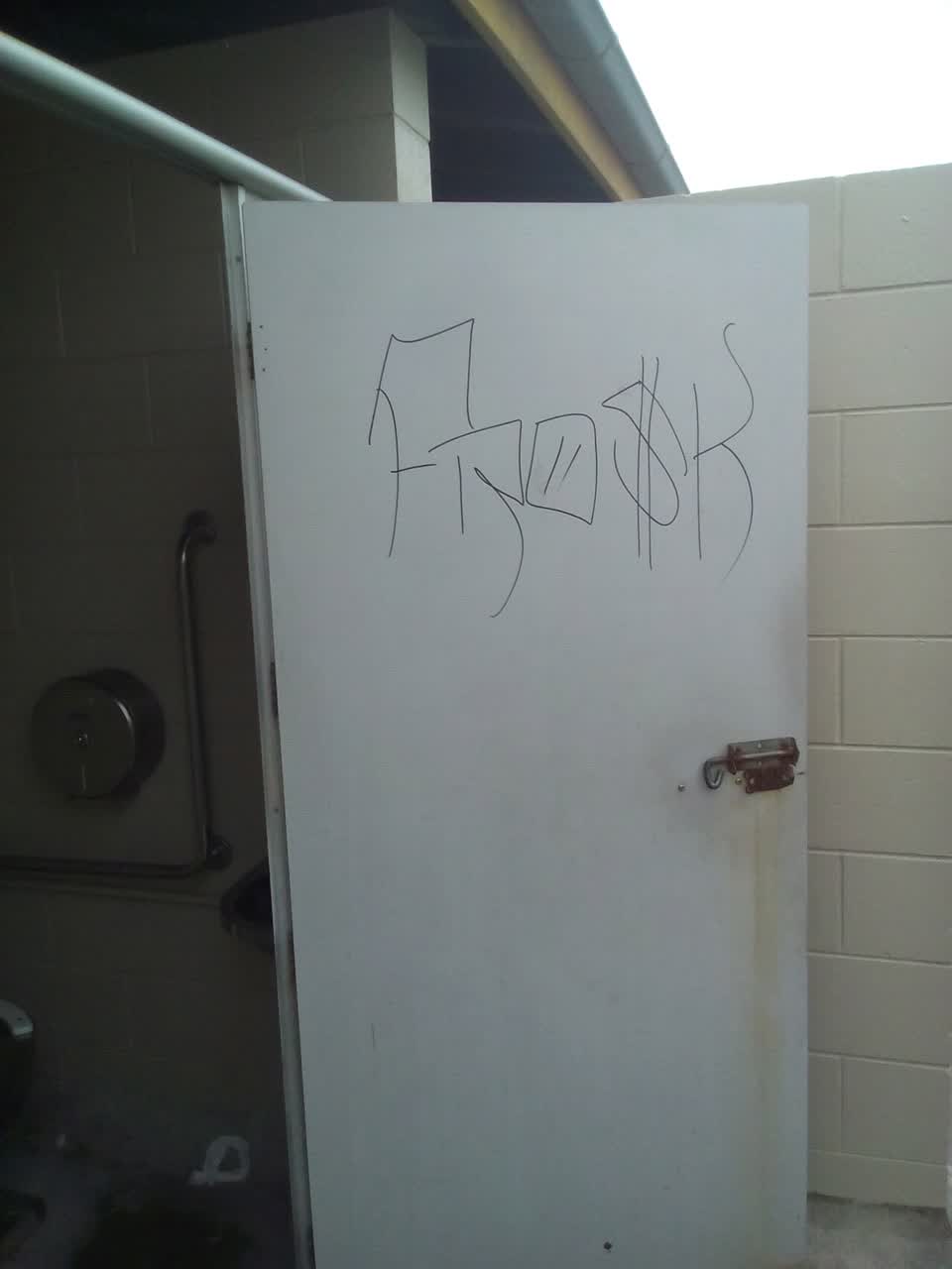 The photograph attached to this graffiti report
