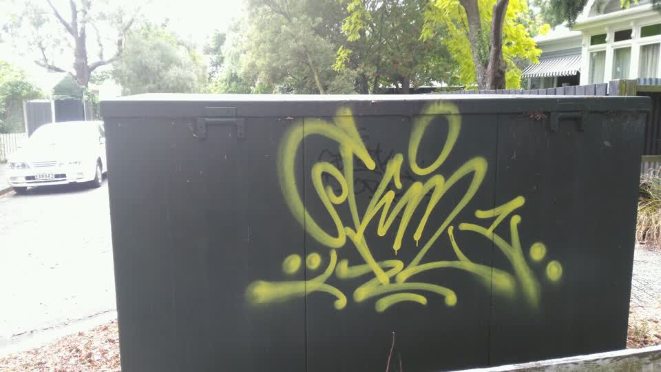 The photograph attached to this graffiti report
