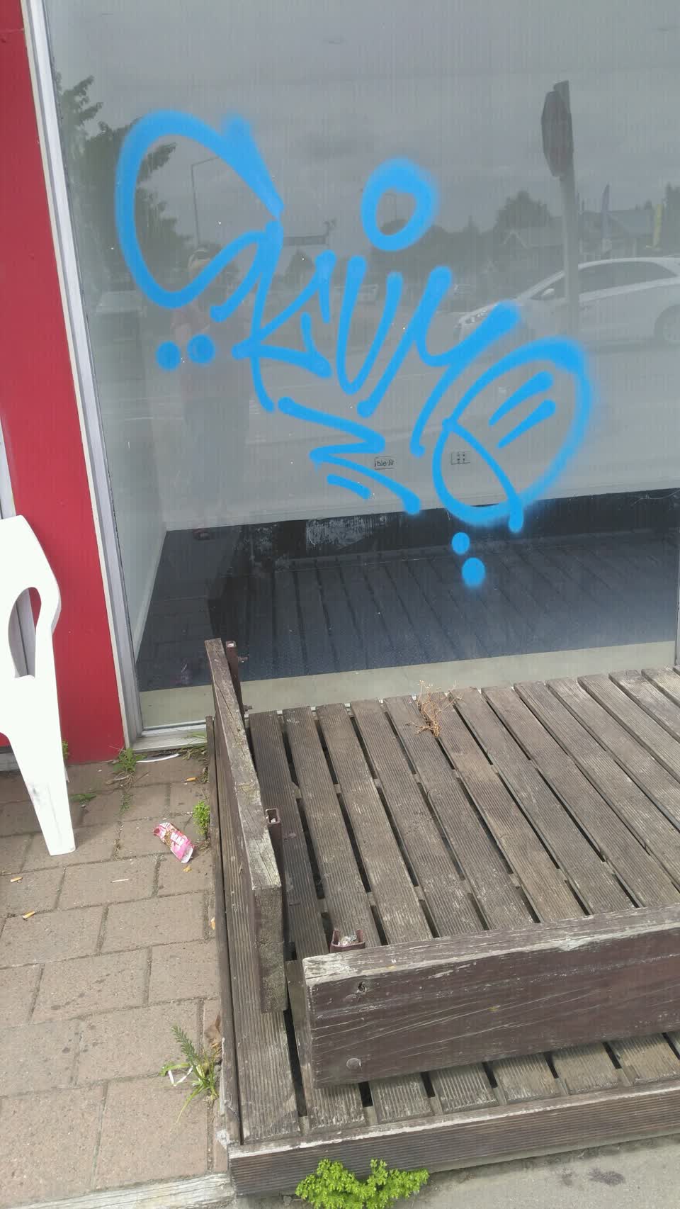 The photograph attached to this graffiti report
