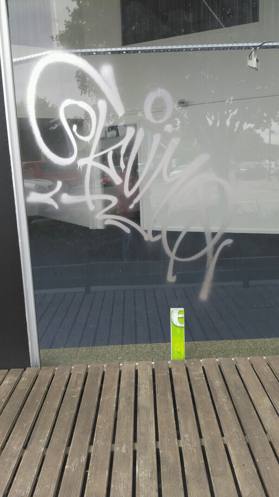 The photograph attached to this graffiti report