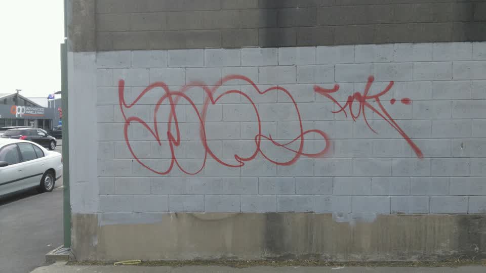 The photograph attached to this graffiti report