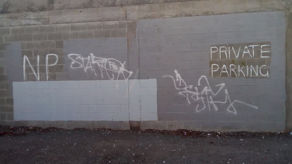 The photograph attached to this graffiti report