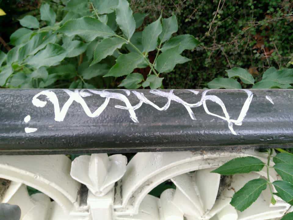 The photograph attached to this graffiti report