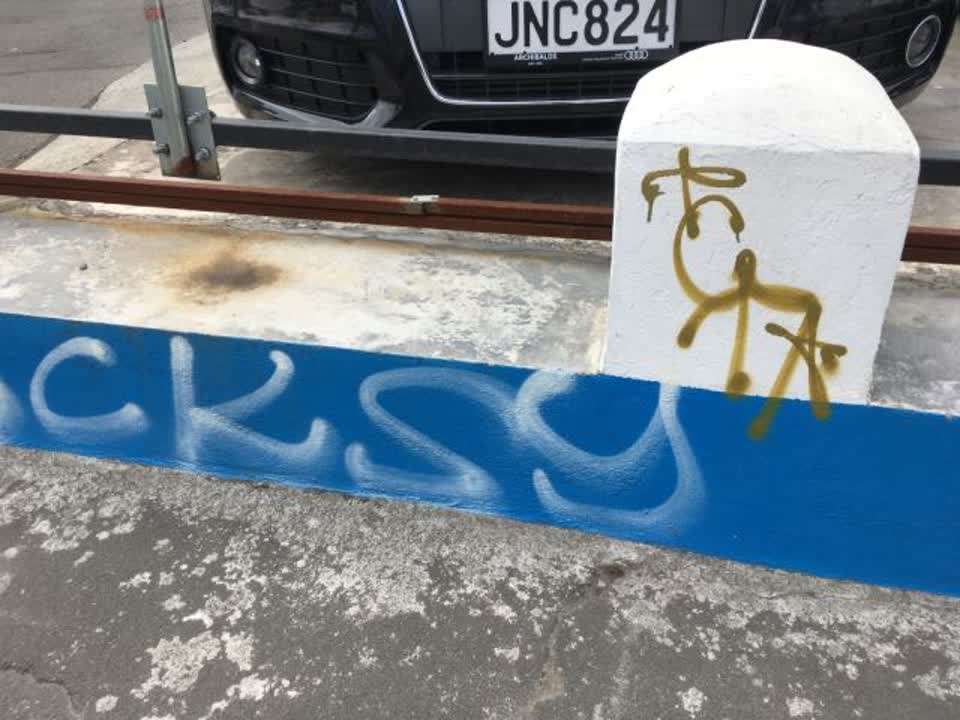 The photograph attached to this graffiti report