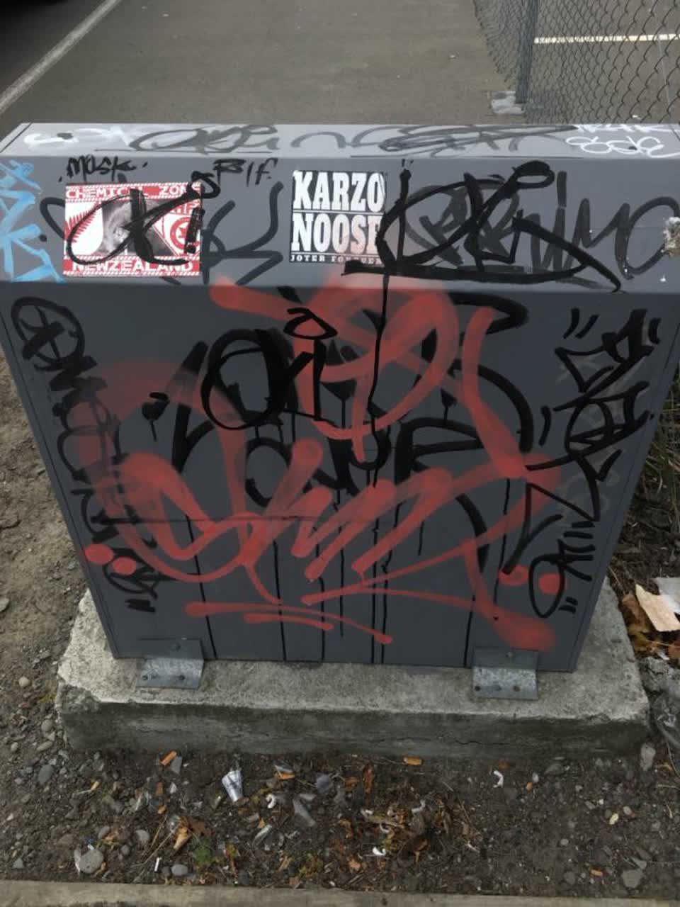 The photograph attached to this graffiti report