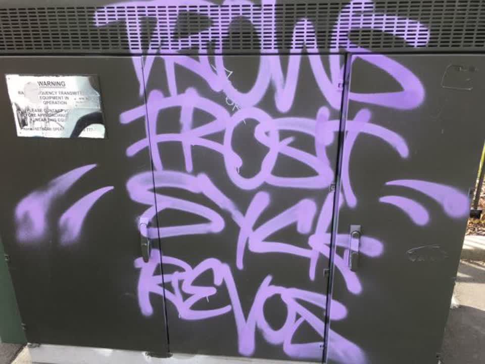 The photograph attached to this graffiti report
