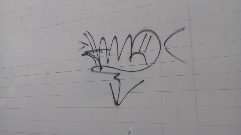 The photograph attached to this graffiti report