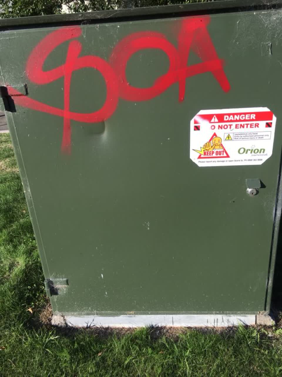 The photograph attached to this graffiti report