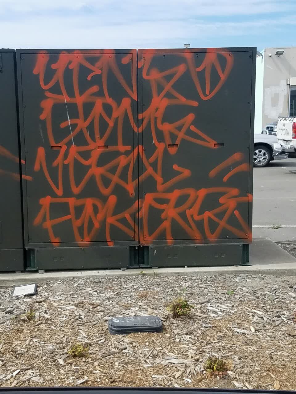 The photograph attached to this graffiti report