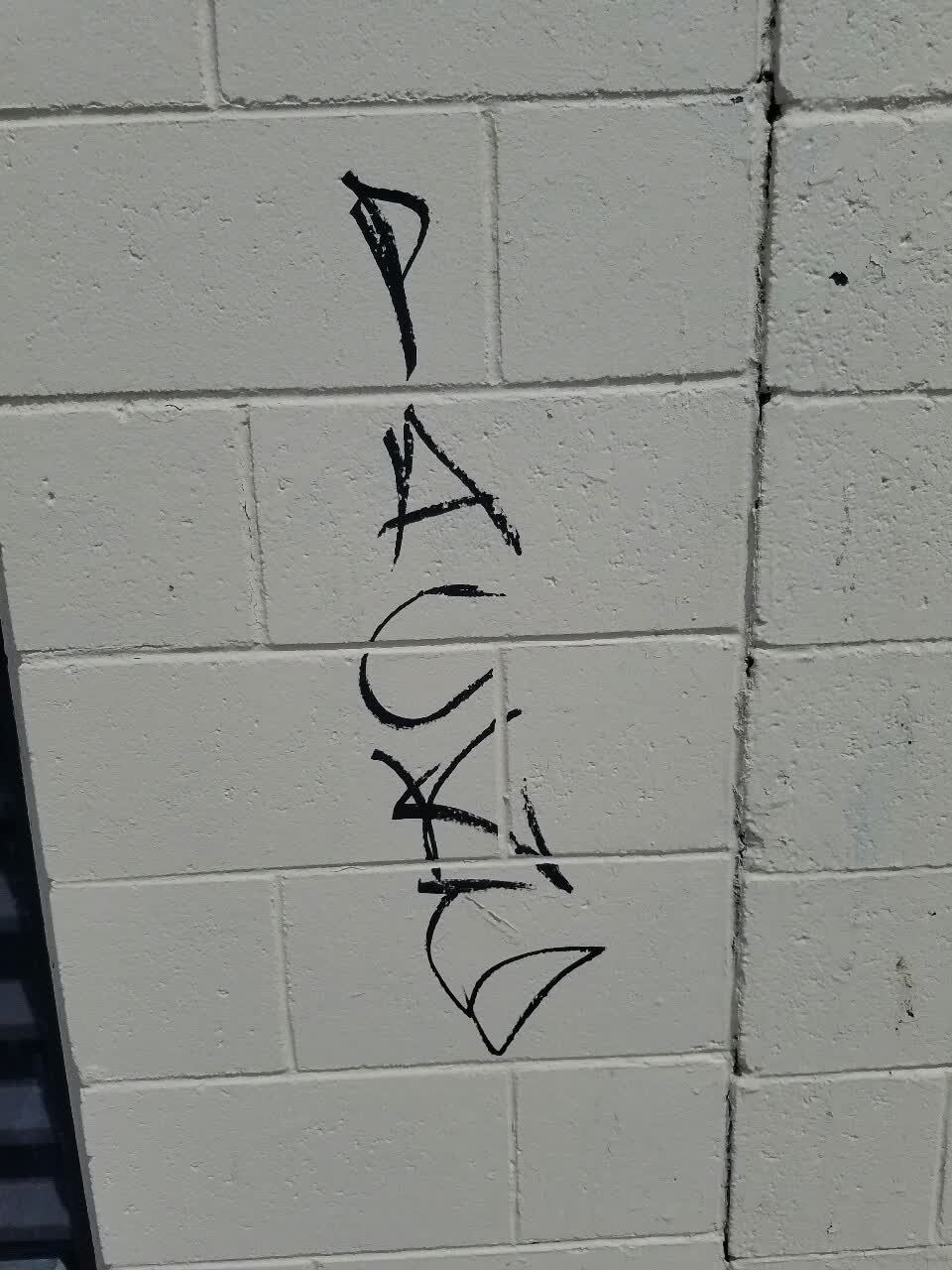 The photograph attached to this graffiti report