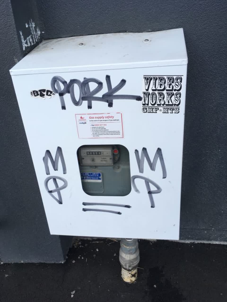 The photograph attached to this graffiti report